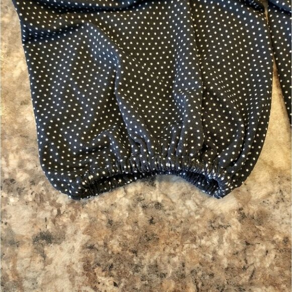 Women's Adrianna Papell Black and White Polka Dot Ruffle Blouse Size Small - Picture 8 of 11